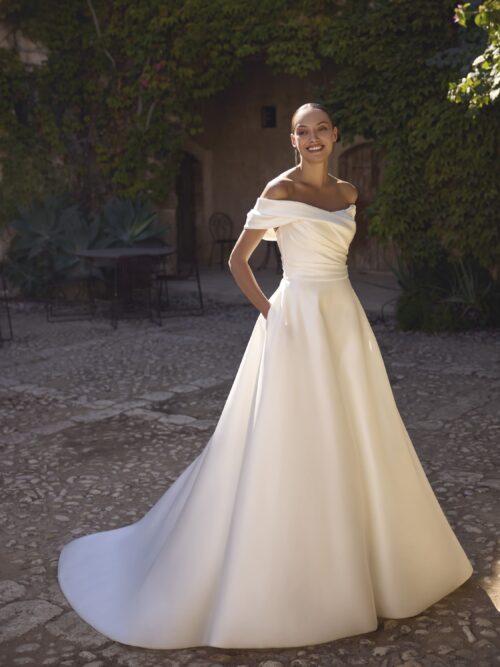 robe de mariée col bateau - GERLINDE