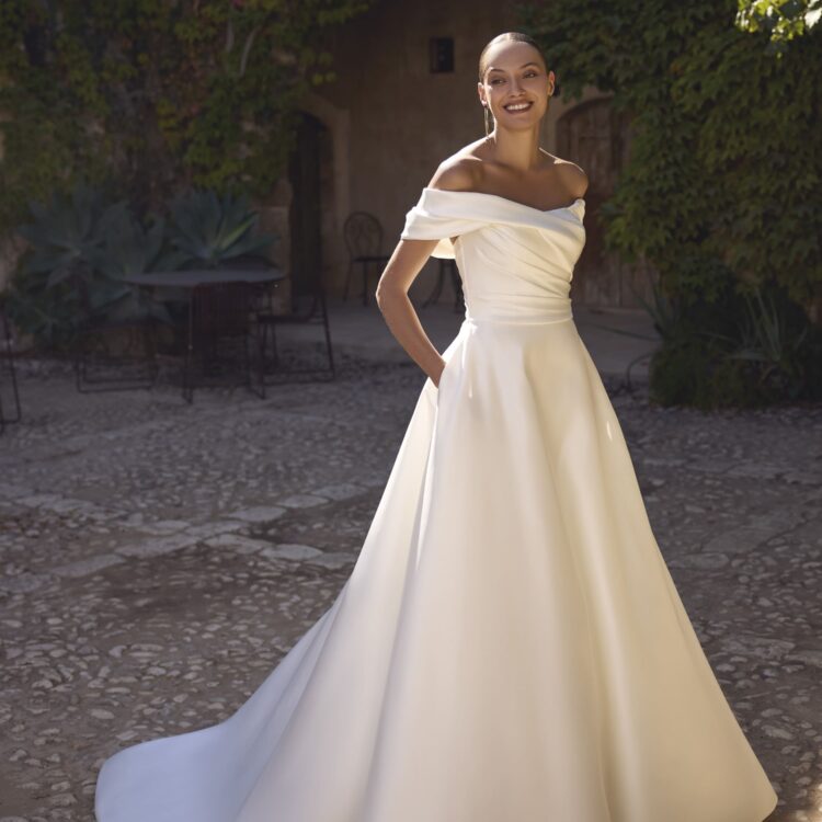 robe de mariée col bateau - GERLINDE