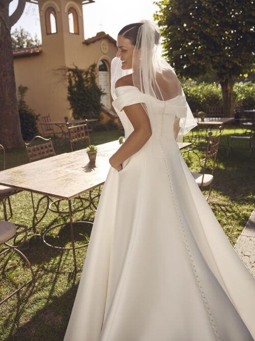 robe de mariée satin - JOLIE – Image 3