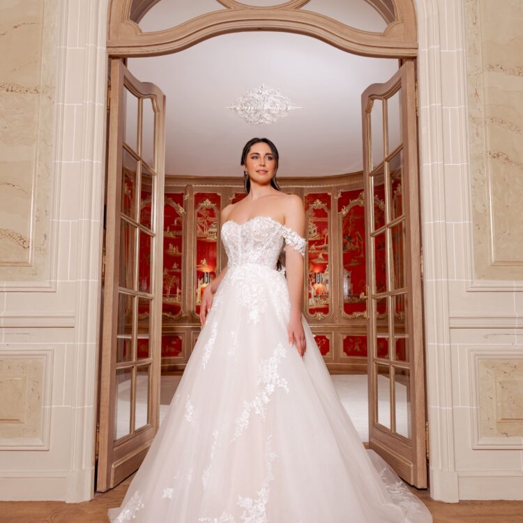 robe de mariée manches bateaux - KATE