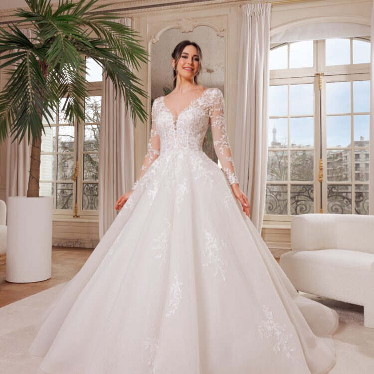 robe de mariée avec manches - KEISHA
