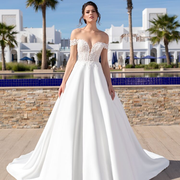 robe de mariée manches bateau - 251-18