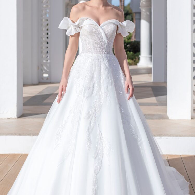 robe de mariée manches bateau - 251-20