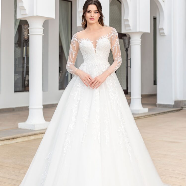 robe de mariée avec manches - 251-21
