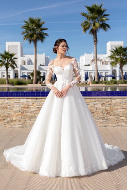 robe de mariée avec manches - 251-30