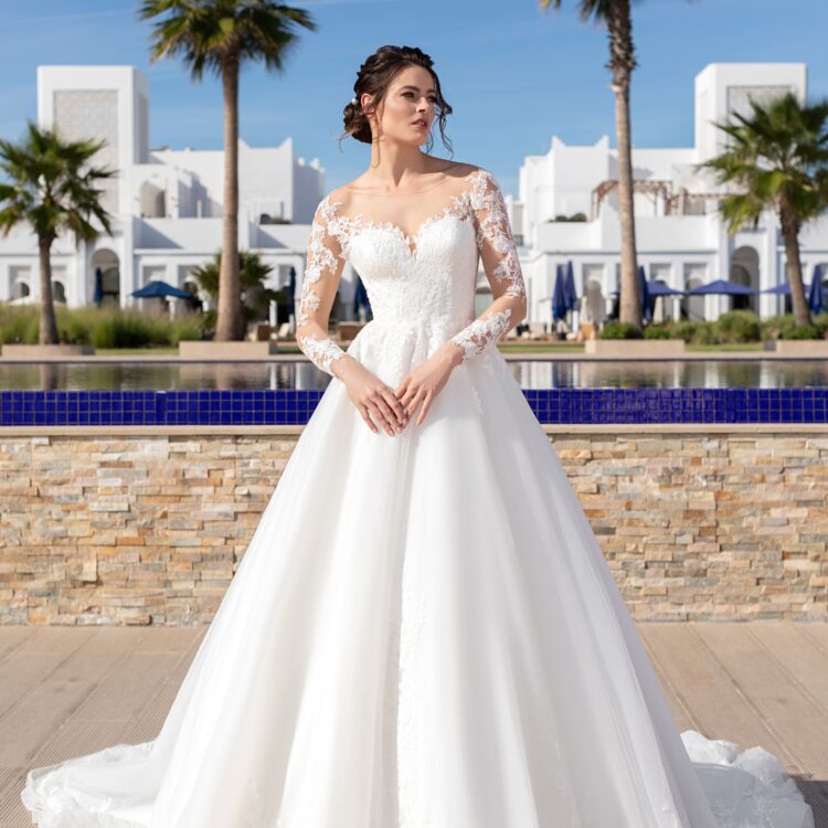 robe de mariée avec manches - 251-30