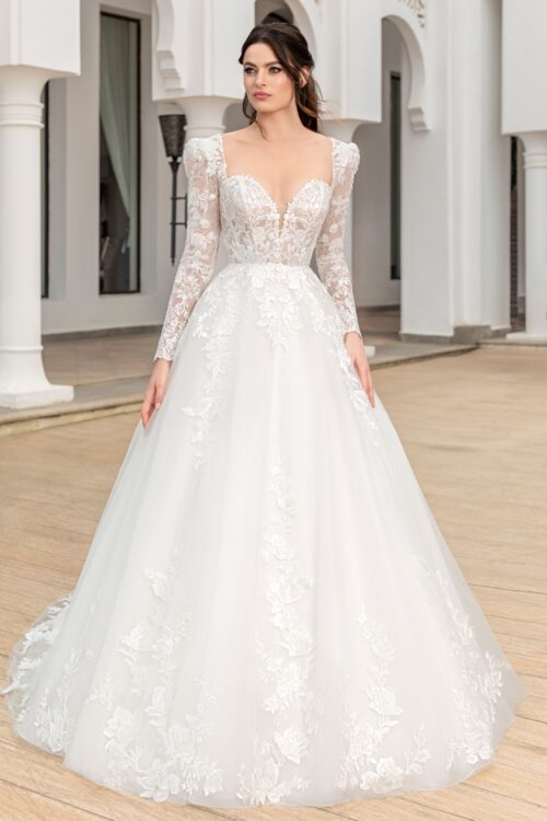robe de mariée avec manches - 251-33