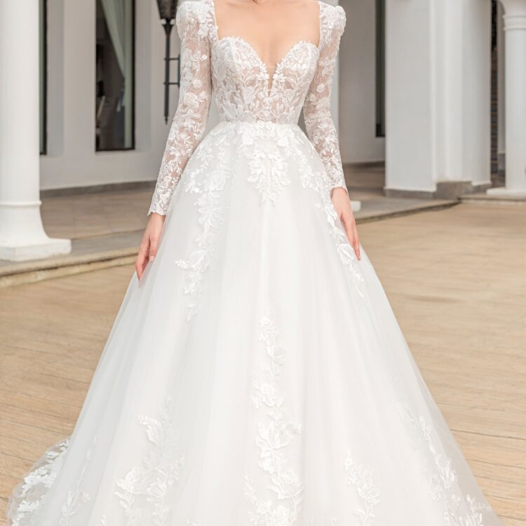 robe de mariée avec manches - 251-33