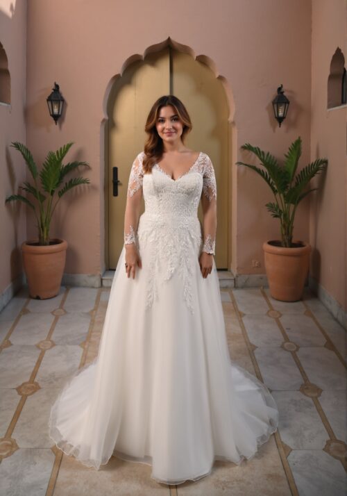 robe de mariée manche - 26-CUR-07