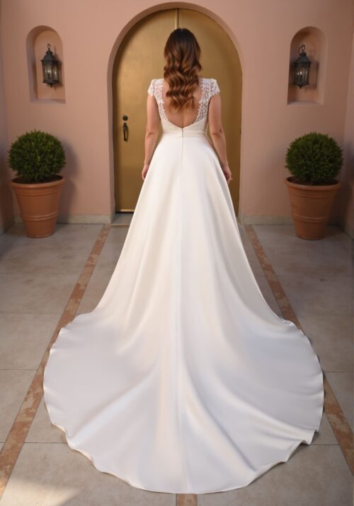 robe de mariée satin - 26-CUR-17 – Image 2