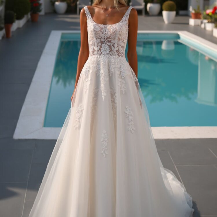 robe de mariée col carré - 26-LOV-22