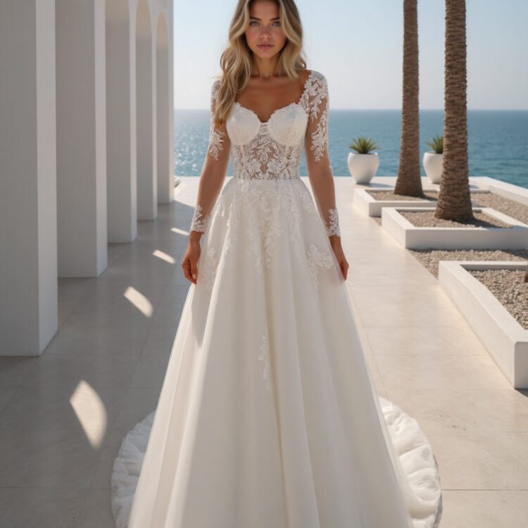 robe de mariée manche - MK04