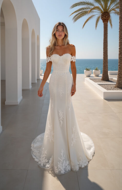 robe de mariée col bateau - MK08