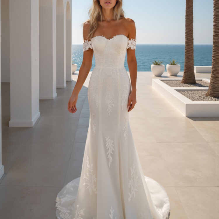 robe de mariée col bateau - MK08