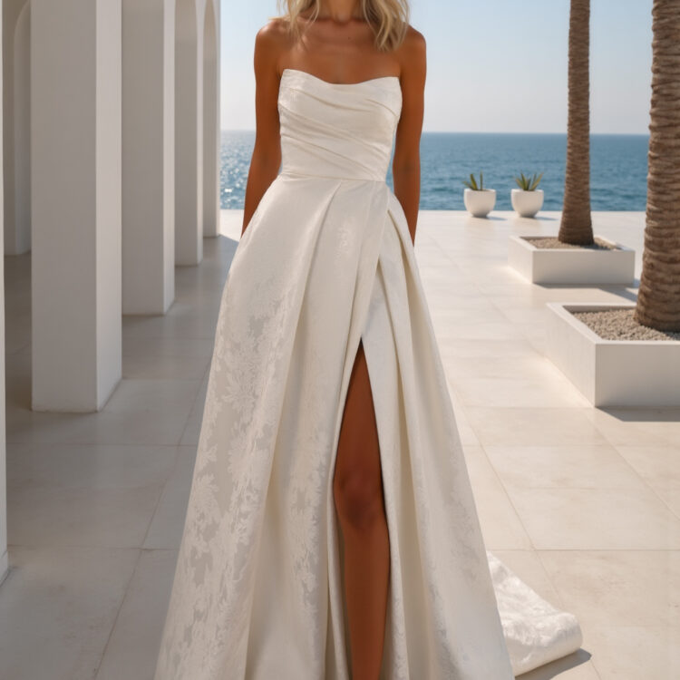 robe de mariée satin - MK09