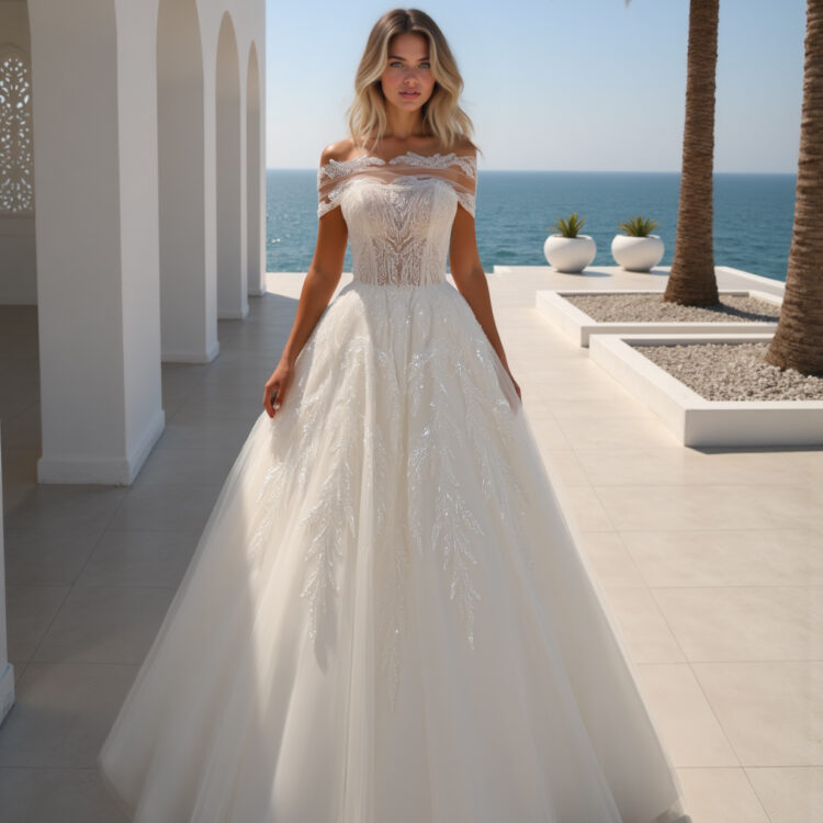 robe de mariée col bateau - MK21