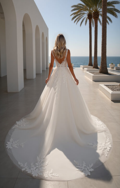 robe de mariée brodée - MK27 – Image 2