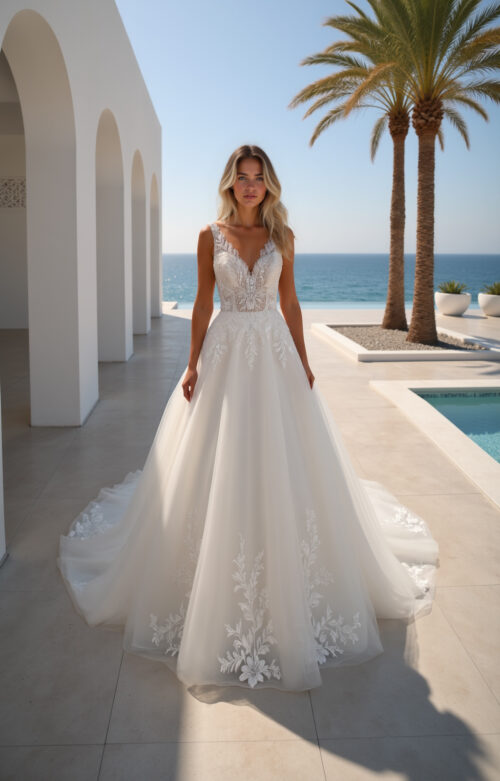 robe de mariée brodée - MK27