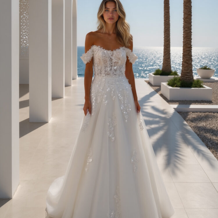robe de mariée col bateau - MK30