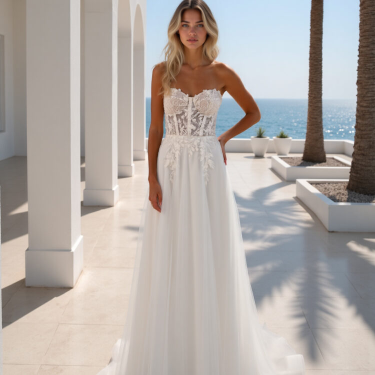 robe de mariée bustier - MK53