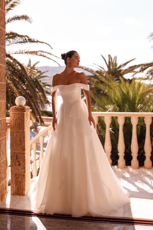 robe de mariée manche bateau - 8248