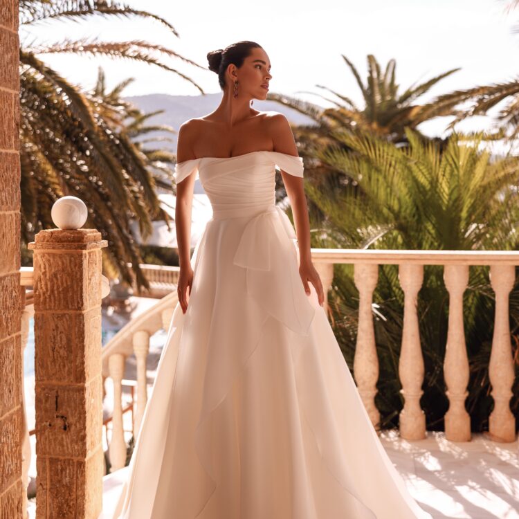 robe de mariée manche bateau - 8248