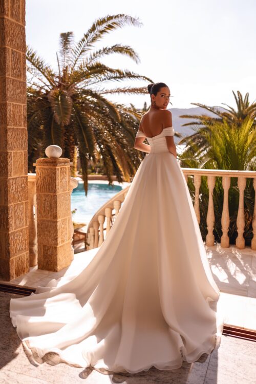 robe de mariée manche bateau - 8248 – Image 2