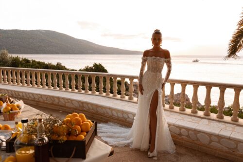 robe de mariée avec fente - 8263