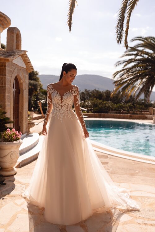 robe de mariée manche - 8270