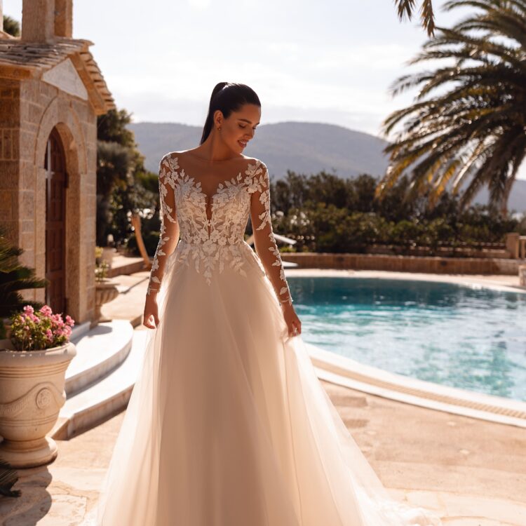 robe de mariée manche - 8270