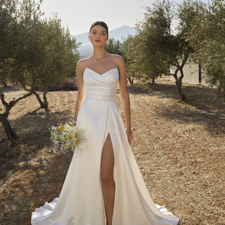 robe de mariée satin - L1152