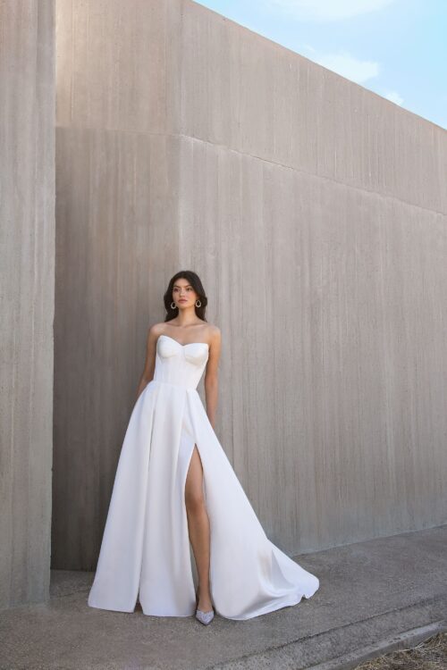 robe de mariée satin - L1154