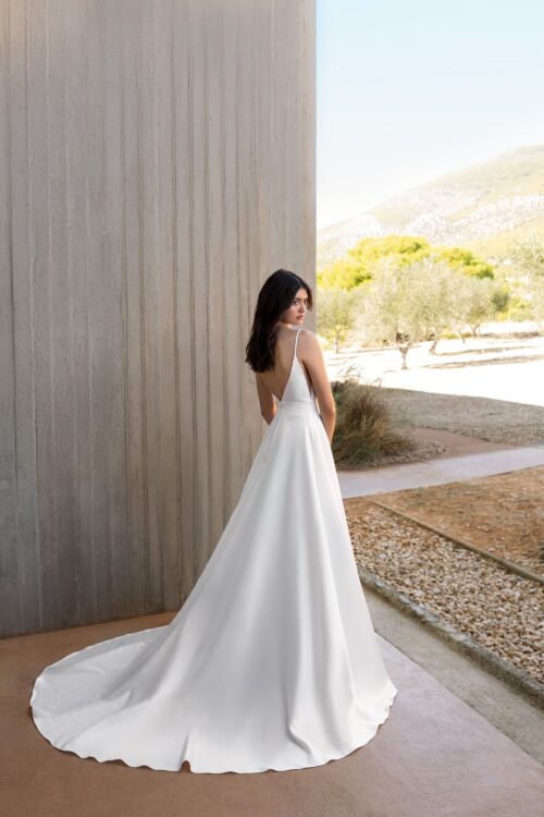 robe de mariée satin - L1155 – Image 2