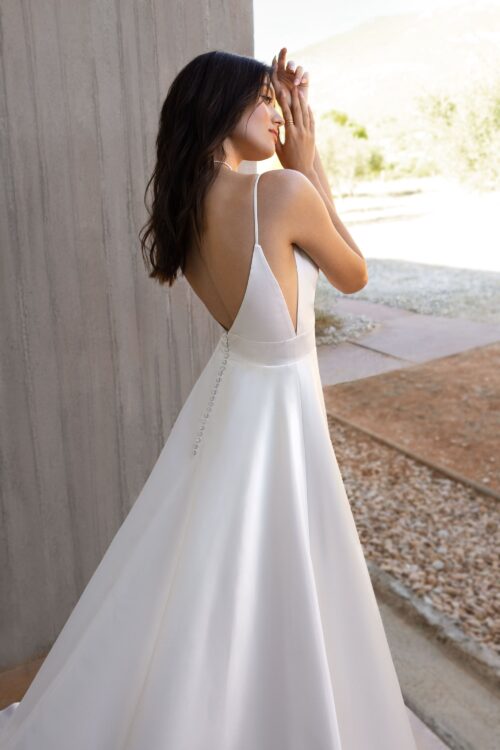 robe de mariée satin - L1155 – Image 3