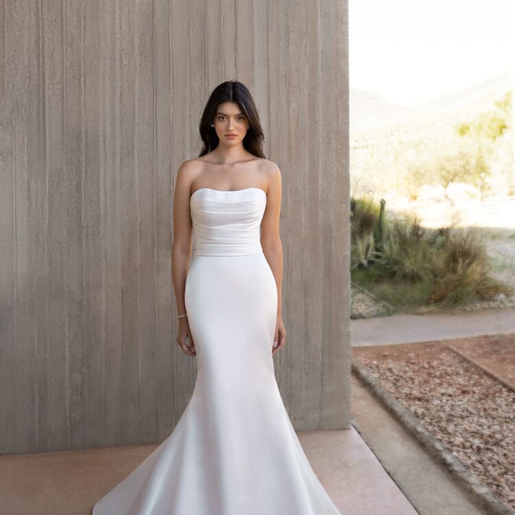 robe de mariée sirène satin -  L1156