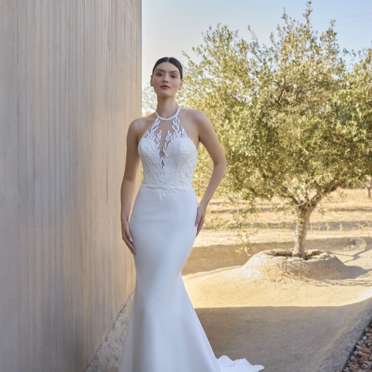 robe de mariée col américain - L1165