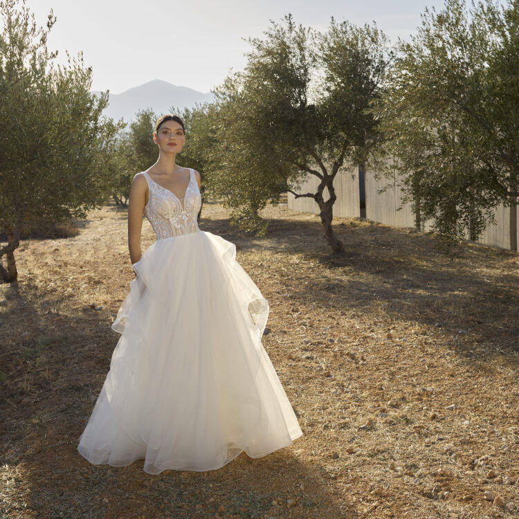 robe de mariée volants - L1176